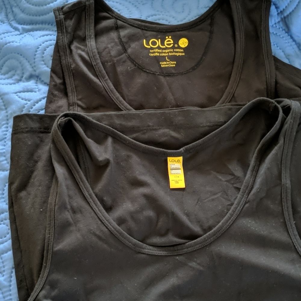 TWO Lole tank tops. Soft cotton. Both size large.